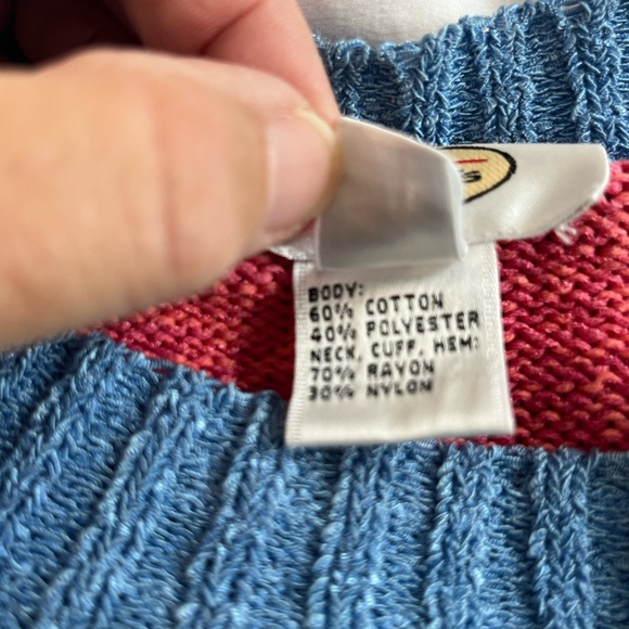 Talbots Colorful Geometric Pattern Sweater 3/4 sleeves cotton size M - Picture 5 of 5